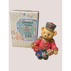 Cherished Teddies Jeffrey Striking Up Another Year Soldier Bear1996 Figurine